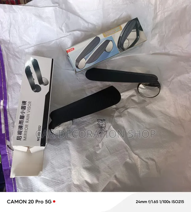Car Rearview Mirror Rain Visor Guard with Adjustable Blind Spot Mirror - 1