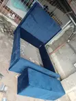 5x6 Navy Blue Chester Bed Frame yenye Panel na Benchi ya Hifadhi - 2