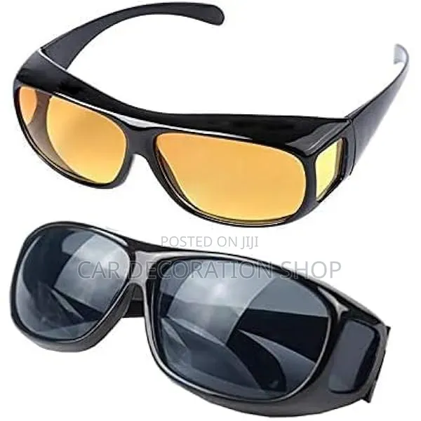HD Vision Wrap Around Day Night Driving Glasses Set - 1