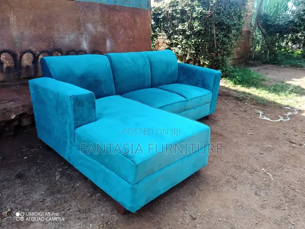 Teal L-Shape 5-Seater Sofa - Brand New - 1