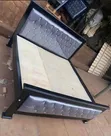 Black 5x6ft Bed Frame with Crystal Tufting - 2