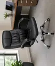 High Back Leather Swivel Computer Chair with Armrests - 3
