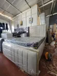 Beige 4x6 Chesterfield Bed Frame - 1