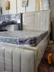 Beige 4x6 Chesterfield Bed Frame - 2