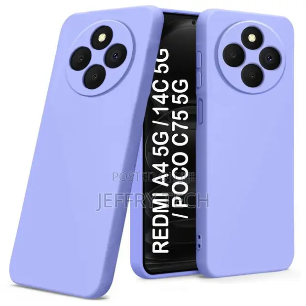 Soft Silicone Slim Fit Shockproof Case for Xiaomi Redmi 14C - Purple - 1