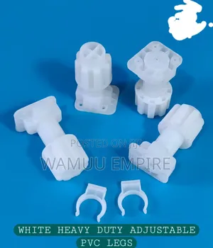 White Heavy-Duty Adjustable PVC Furniture & Cabinet Legs