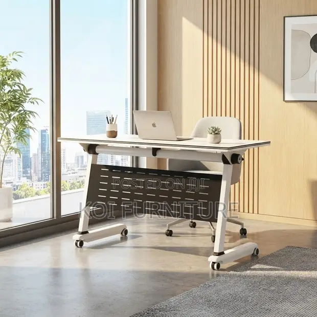 120cm Foldable Home Office Desk - White - 1