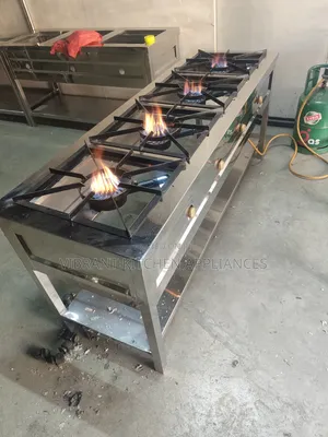 4-Burner Stainless Steel Commercial Gas Cooker