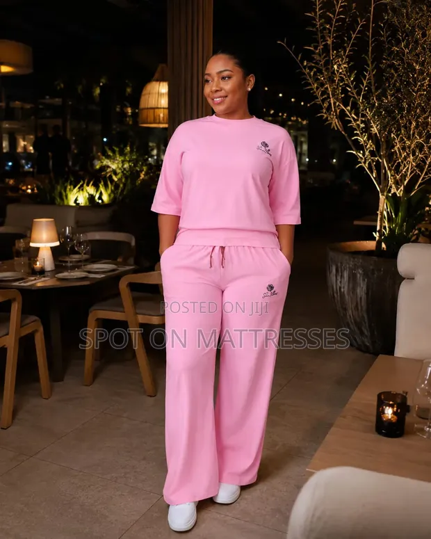 Loropiama 2pc Set - Pink/Cream/Maroon - 1