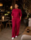 Loropiama 2pc Set - Pink/Cream/Maroon - 3
