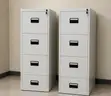 4 Drawer Metal Filing Cabinet with Lock - White - 1