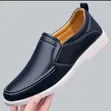 Men's Black Leather Slip-On Casual Shoes - 3