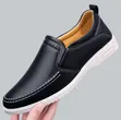 Men's Black Leather Slip-On Casual Shoes - 4