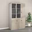 Office Wooden Filing Cabinet with Lock and Glass Door - 2