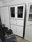 Office Cabinet with Glass Doors - White - 1