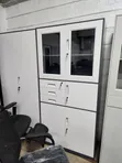 Office Cabinet with Glass Doors - White - 2