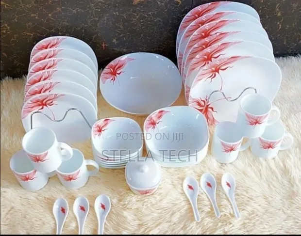 39-Piece Square Opal Glass Dinner Set - 1