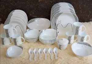 39-Piece Square Opal Glass Dinner Set