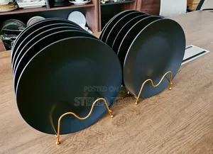 6 Pieces High Quality Black Dinner Plates