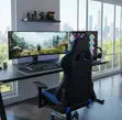 Blue-Black Leather Recliner Gaming Chair - 4