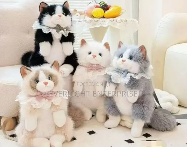 Cute Cat Plush Backpack Purse - 1