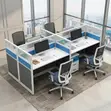 Four-User MDF Office Workstation - 2