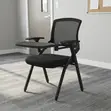 Black Mesh Office Training Chair with Writing Pad - 1