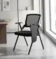 Black Mesh Office Training Chair with Writing Pad - 2