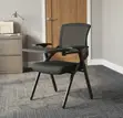 Black Mesh Office Training Chair with Writing Pad - 4