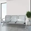 3-Link Non-Padded Metallic Waiting Bench - 1