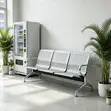 3-Link Non-Padded Metallic Waiting Bench - 2