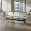 3-Link Non-Padded Metallic Waiting Bench - 5