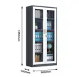 Office Cabinet - 2-Door Full Glass Storage - 1