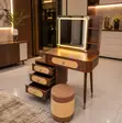 Vintage LED Light Brown Modern Dressing Table - 1