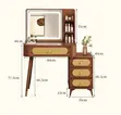 Vintage LED Light Brown Modern Dressing Table - 2
