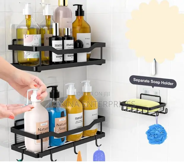 Rectangular Shower Caddy Shelf (3-Piece Set) - 1