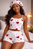 3-Piece Heart Print Pajama/Lounge Set (M-3XL) - 1