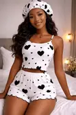 3-Piece Heart Print Pajama/Lounge Set (M-3XL) - 4