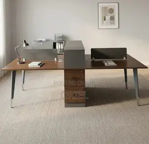 Wooden 4-Seater Office Workstation Desk