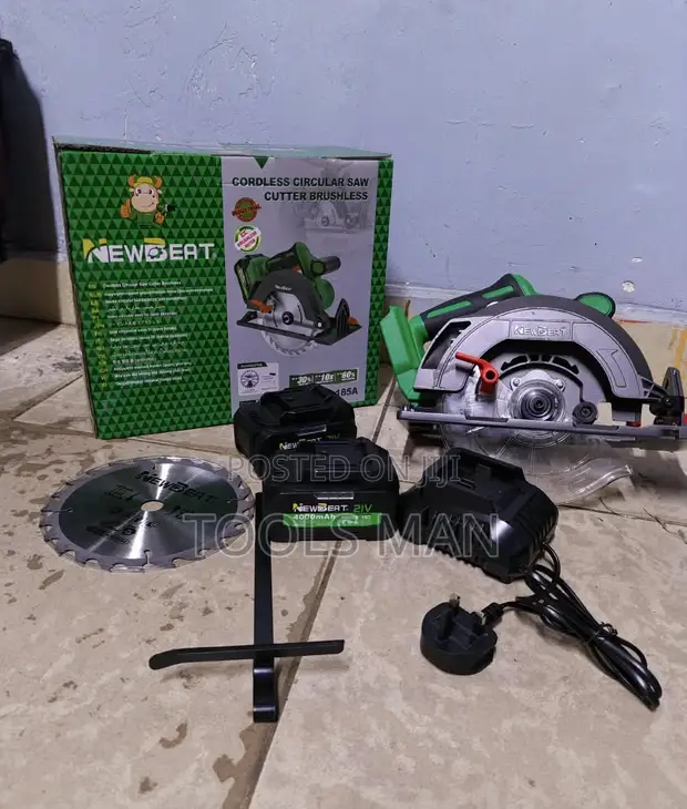 New Beat 21V Cordless Brushless Circular Saw (185mm) with 2 Batteries - 1