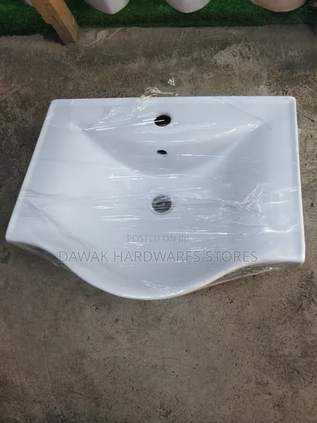 ZAR Curved Front White Ceramic Basin - 1