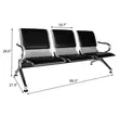 3-Seater Steel Waiting Bench - 1