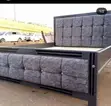 Kitanda cha Charcoal Grey chenye Mfumo wa Tufted 5x6 - 1