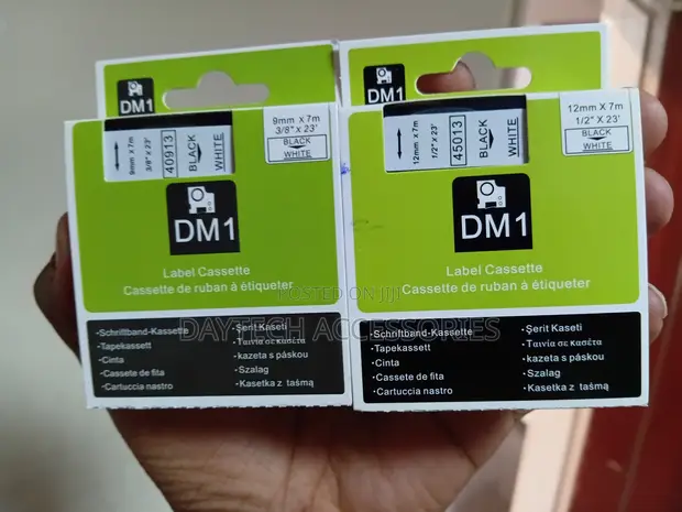 Dymo Compatible Label Tape 9mm Black on White (40913) - 1