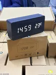 Wood Grain Digital Clock with Thermometer - 2
