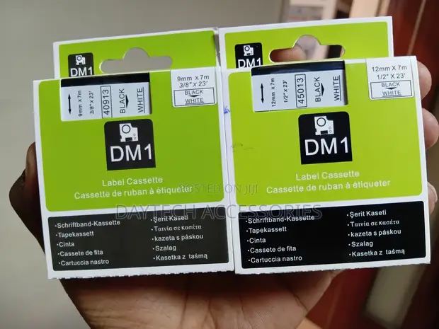 Dymo 9mm Labeling Tape (Black on White/Clear) - 1