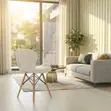 Modern Padded Eames Style Dining Chairs (White) - 3