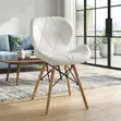 Modern Padded Eames Style Dining Chairs (White) - 4
