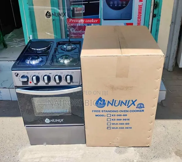 New Nunix 50x55cm 3+1 Gas Oven Standing Cooker - 1