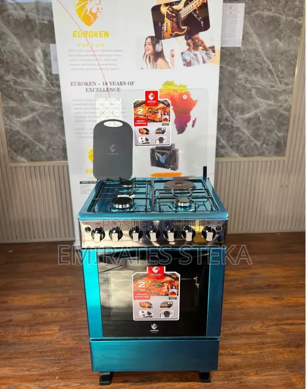 Euroken 3 Gas + 1 Electric Cooker 60x65 - 1